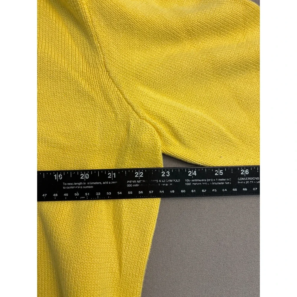 Polo Ralph Lauren Mens Yellow 100% Cotton Quarter Zip Pullover Sweater Large
